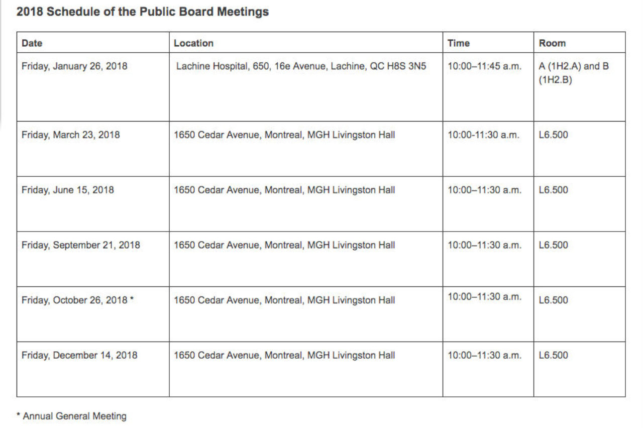 schedule-muhc-cusm-board-meetings