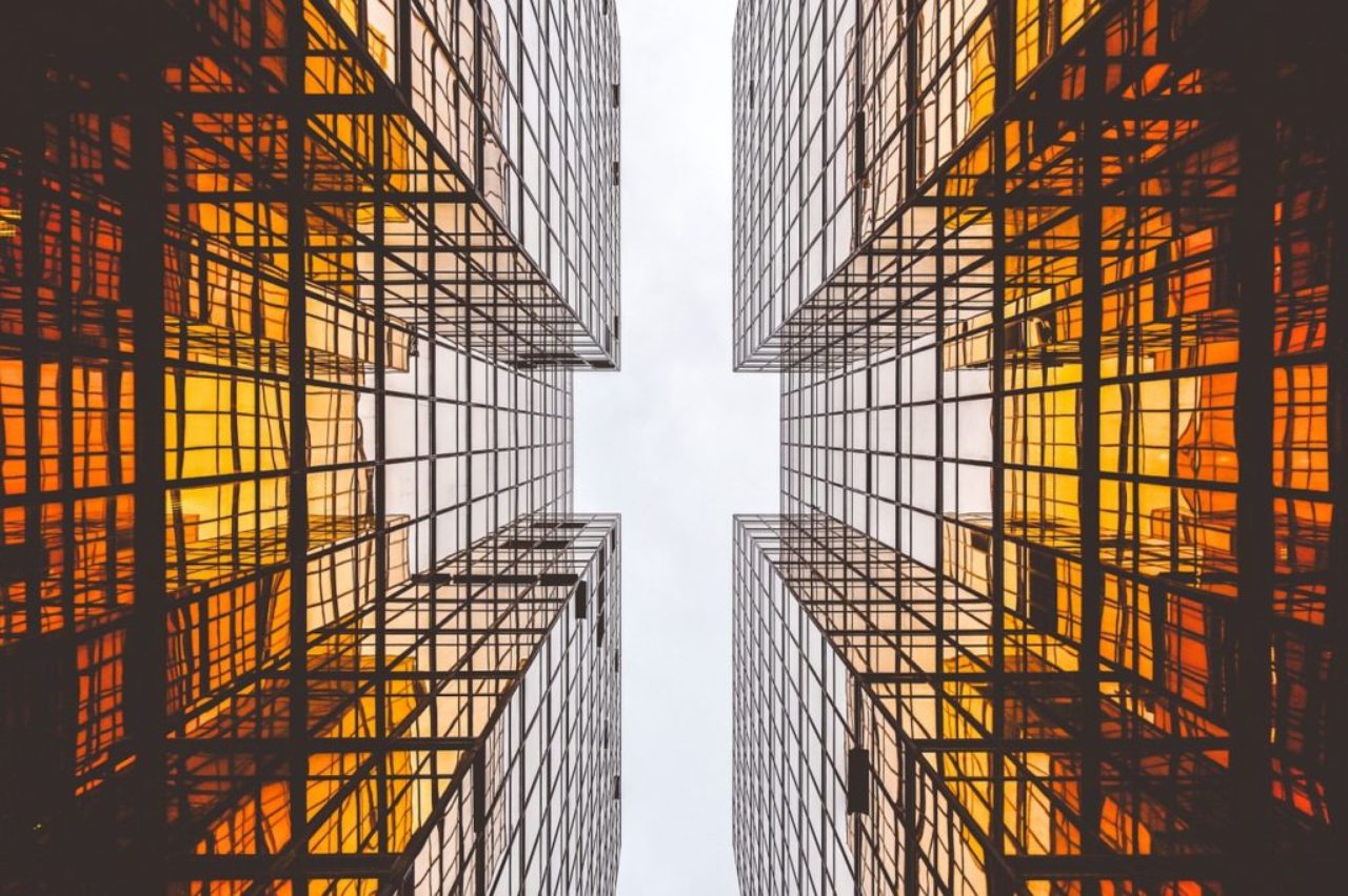 looking-up-between-glass-towers